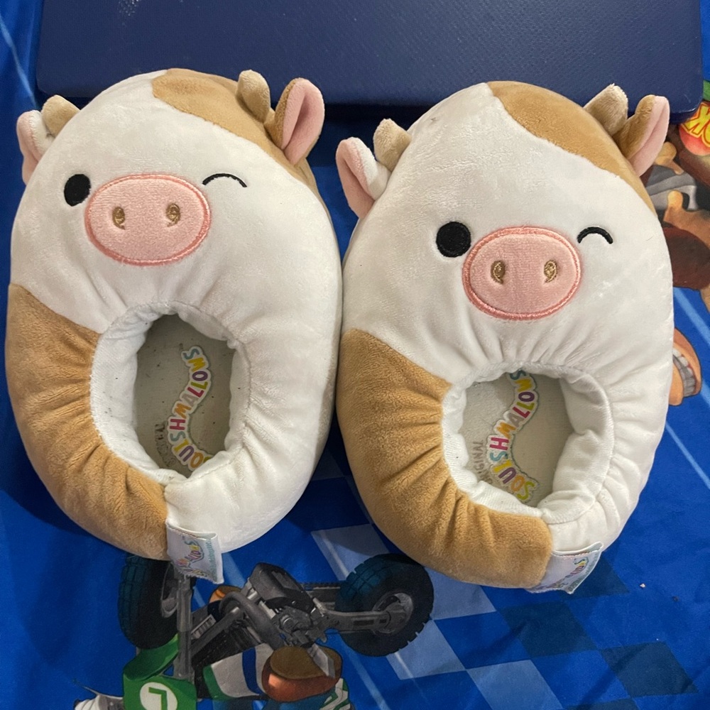 Squishmallows cow slippers